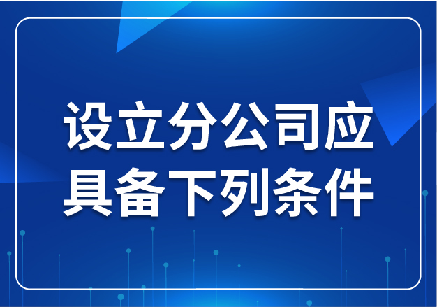 設(shè)立分公司應(yīng)具備下列條件